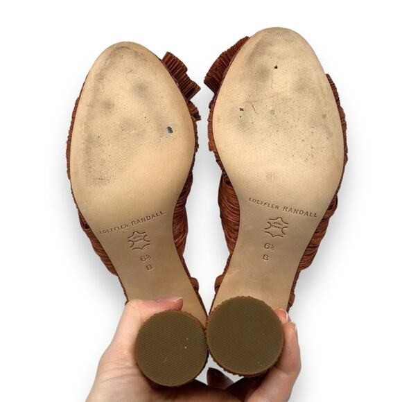 Loeffler Randall Camellia Knotted Sandal Terracotta Orange Bronze 6.5 Women’s - Picture 11 of 12